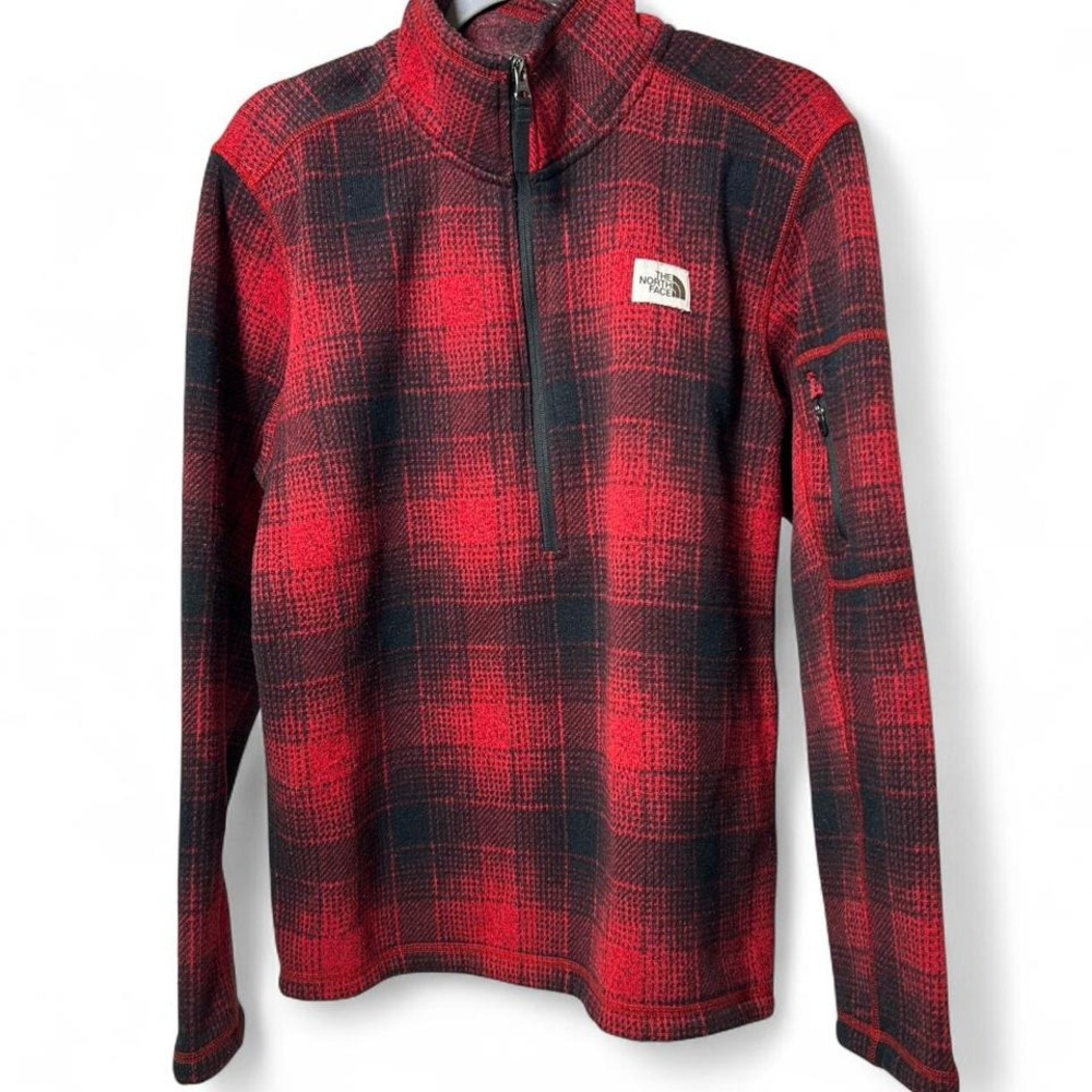 The North Face Brown Label Men's Plaid 1/2-Zip Pullover Sweater‎ Shirt Jacket L